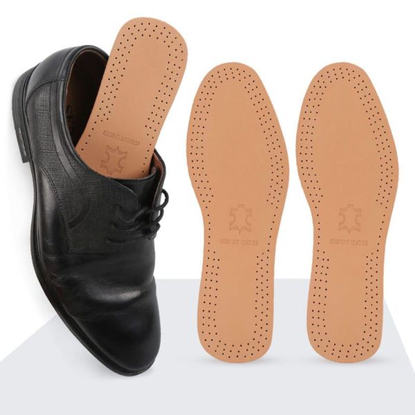 

imitation leather full pad men women breathable sweat-absorbent latex insoles thickening absorption casual insole, Black