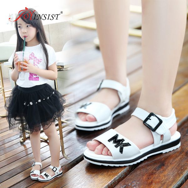 

girls leather sandals 2020 new fashion children's korean big children's soft bottom non-slip student baby beach shoes baby, Black;red