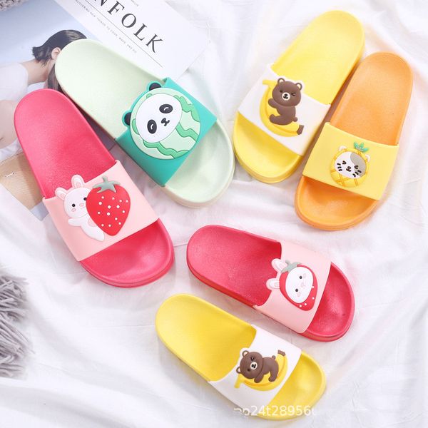 

2020 new children' cartoon slippers summer unicorn indoor and outdoor parent-child eva shoes children' smile slippers so011, Black;grey