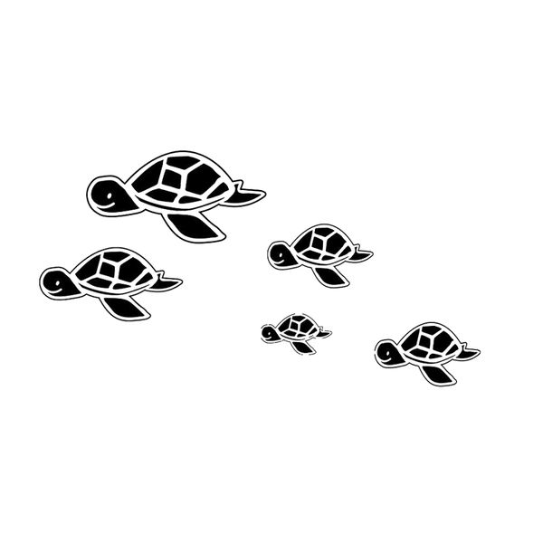 

16*9cm car - sea turtle family cute and interesting fashion sticker decals car accessories motorcycle helmet car styling