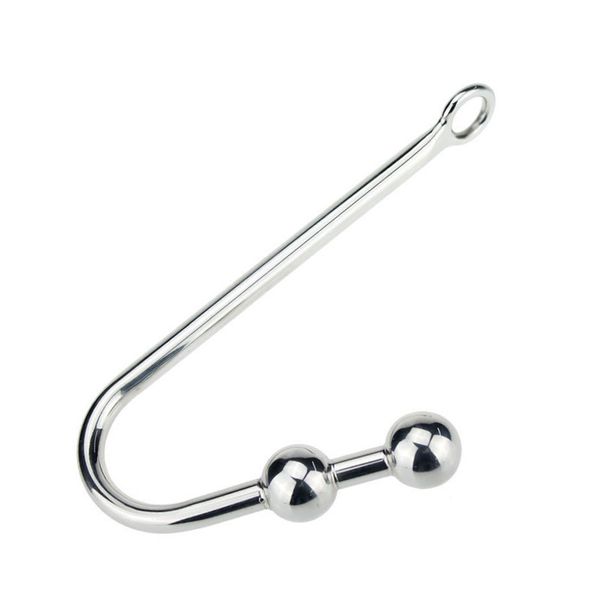 

erotic adults stainless steel double ball flirting hook for toys couple beads metal sexuelstoys climax passionate love toy suppli uroa