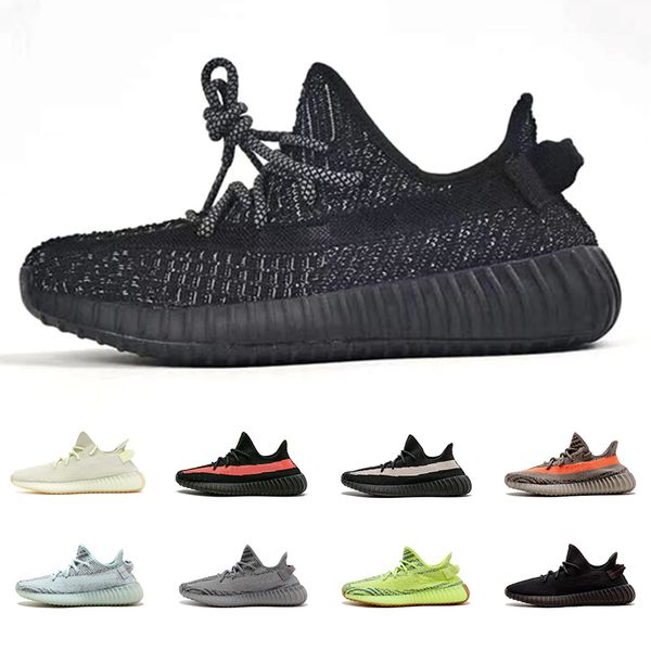 

Новые V2 Черный Статический Истинной Формы Кроссовки Kanye West Для Мужчин Женщин Диза