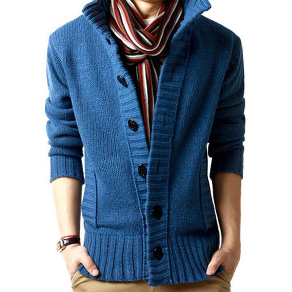 

zogaa 2019 winter thick sweater men cardigan slim fit jumpers knitwear solid warm sweaterd coat cardigans men knitted warm coats, White;black
