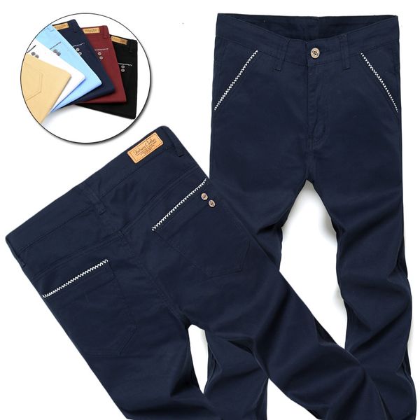 

men's pants brand casual outdoor long soid colour cotton for man 38, Black