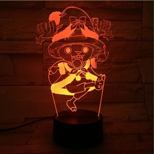 

one piece 3d lamp bucky chopper solon unique gift for children office decoration touch sensor led night light lamp multi-color