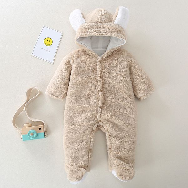 

winter fleece dropshiping baby clothes newborn toddler jumpsuit baby rompers boy girl clothing soft infant new born warm rompers, Blue