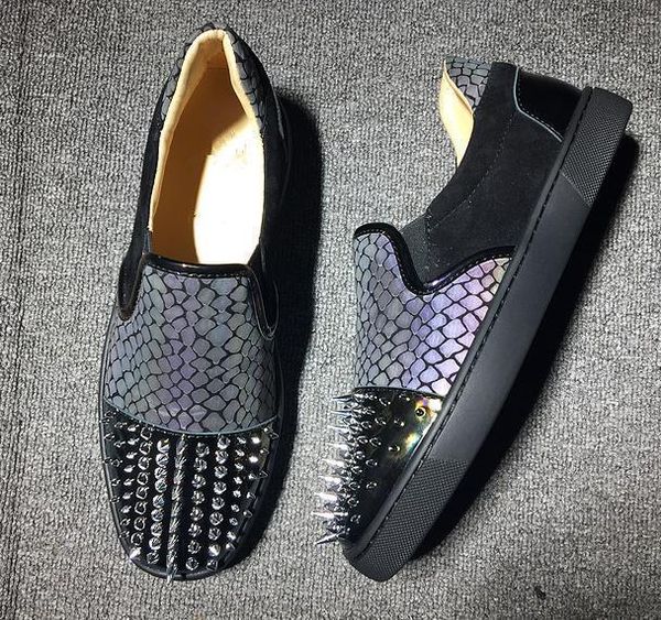 

selling luxury designer luxury red bottom shoes for mens women low sequined glitter fashion sneakers party flats casual c23, Black