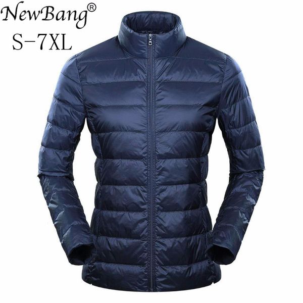 

newbang brand 6xl 7xl 8xl plus ultra light down jacket women duck down jacket feather lightweight windbreaker warm thin coats, Black