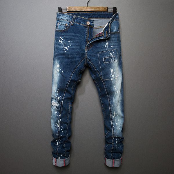 

new 2018 blue fashion men's jeans