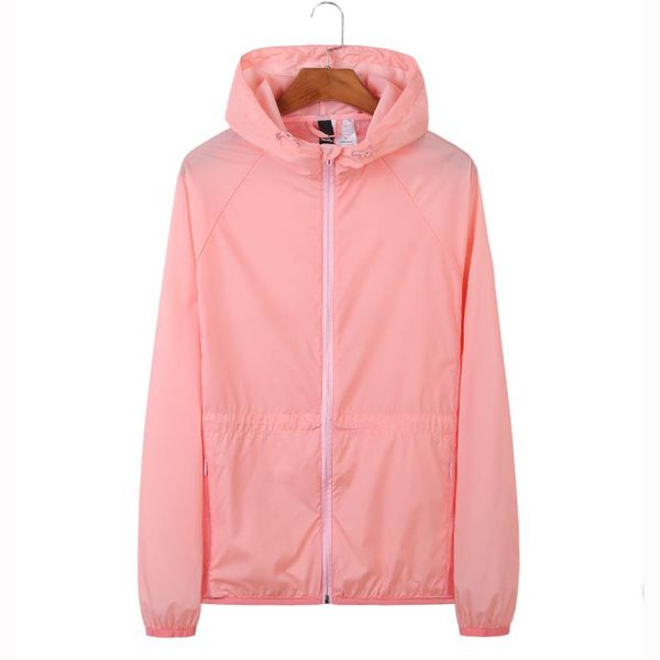 

2019 women jacket pring ummer thin coat windbreaker pink color zipper outerwear fa hion ca ual hoodie for women