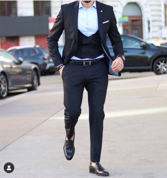 

latest coat pant design black 3 pieces suits business jacket tuxedos blazer for wedding groom prom evening(blazer+vest+pants, White;black
