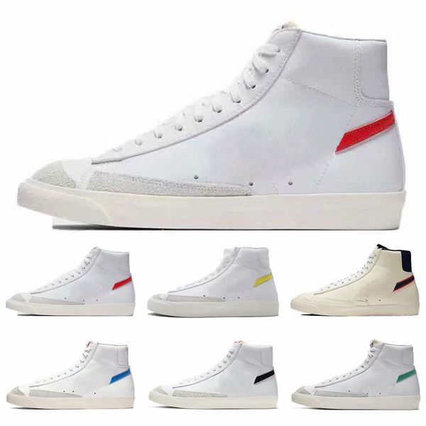 

blazer mid 77 running shoes lucid green sail white chicago and toronto canvas pacific blue habanero red shoes size 36-44