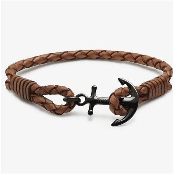 

drop shipping light brown leather bracelet tom hope leather bracelets & bangles for women men 1pcs, Golden;silver