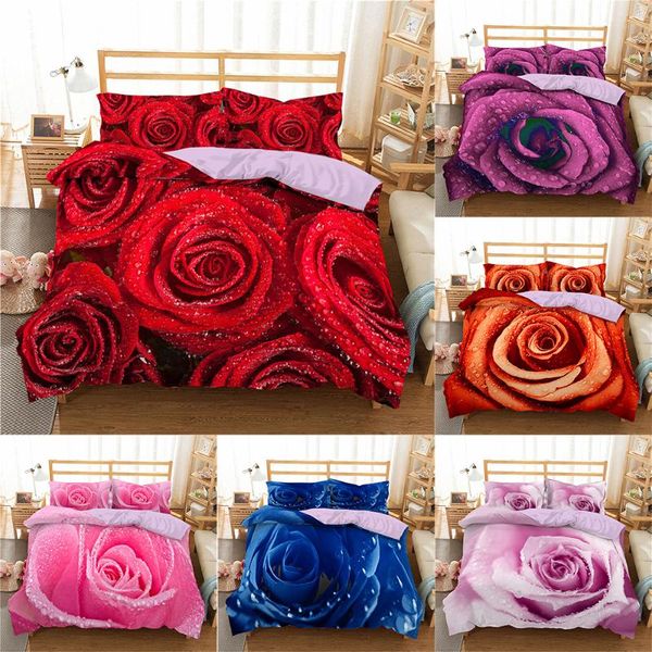 

homesky 3d rose flower /king/twin comfort bedding sets duvet quilt cover wedding bedding set bedspread bedclothes