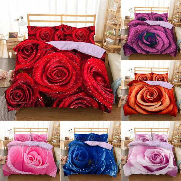 

homesky 3d rose flower /king/twin comfort bedding sets duvet quilt cover wedding bedding set bedspread bedclothes