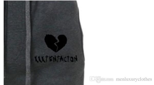 

осень зима спортивная мода xxxtentacion jogger карандаш брюки брюки мужские флисовые спортивные брюки, Black