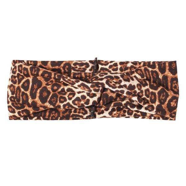 

trendy print turban headbands for women ladies 4 colors cross elastic flower leopard print head wrap wide autumn winter headwear
