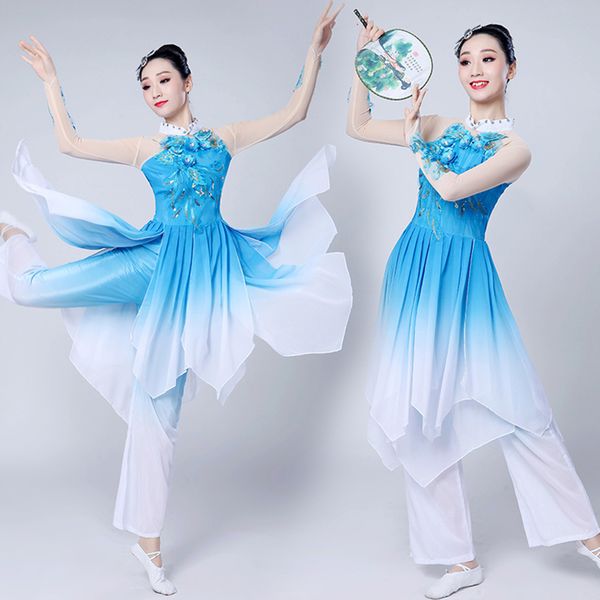 

ancient chinese costume yangko dance suit for women national dancing dress classical fan modern elegant dancewear for stage, Black;red