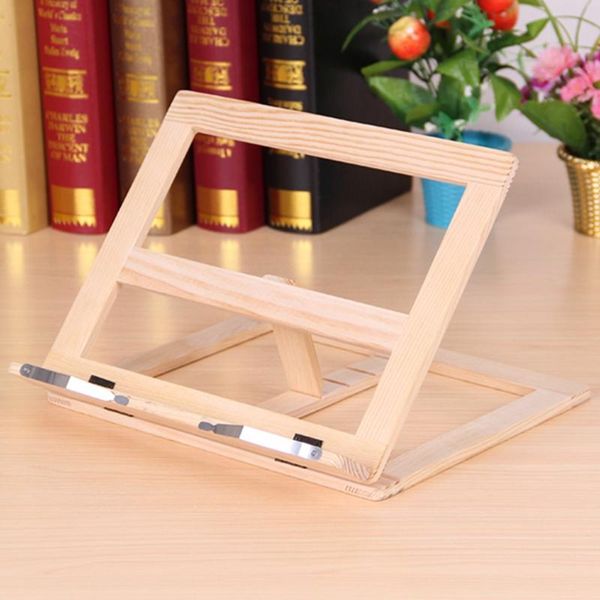 Verstellbarer tragbarer Buchständer aus Holz, Halter aus Holz, Bücherständer, Laptop, Tablet, Studium, Koch, Rezeptbücher, Ständer, Schreibtisch, Schublade, Organizer 000