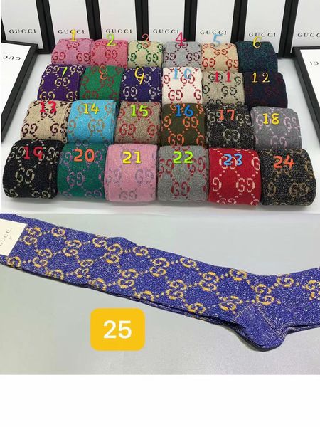 

марка дизайнеры с коробкой знаменитого письмом долго носки нового хлопка носок монтажн brand design g женщины носков а03, Black