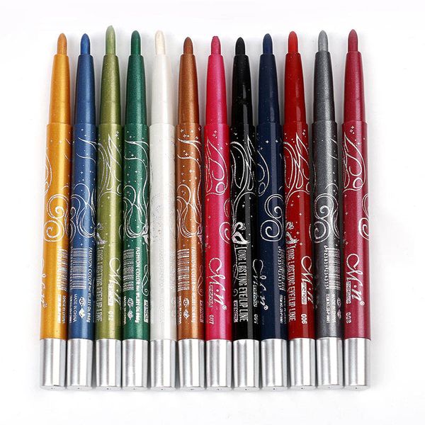 

dhl 1set = 12шт 12 цвет menow подводка для губ карандаш для глаз карандаши водонепроницаемый карандаш для глаз автоповорот многофункциональн