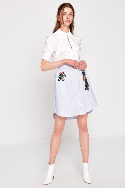 

koton women blue striped skirt 7yak73972ew, Black