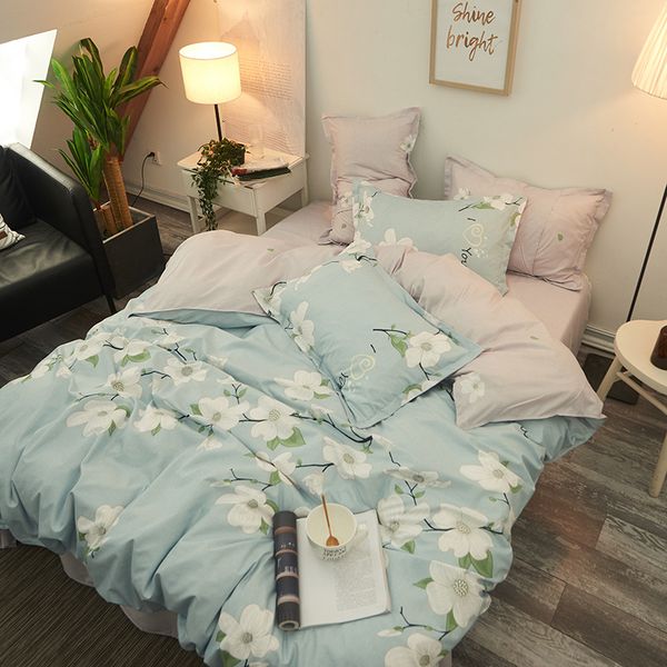 

wedding gifts flower printing home bedding duvet cover bed sheet pillowcase ab side