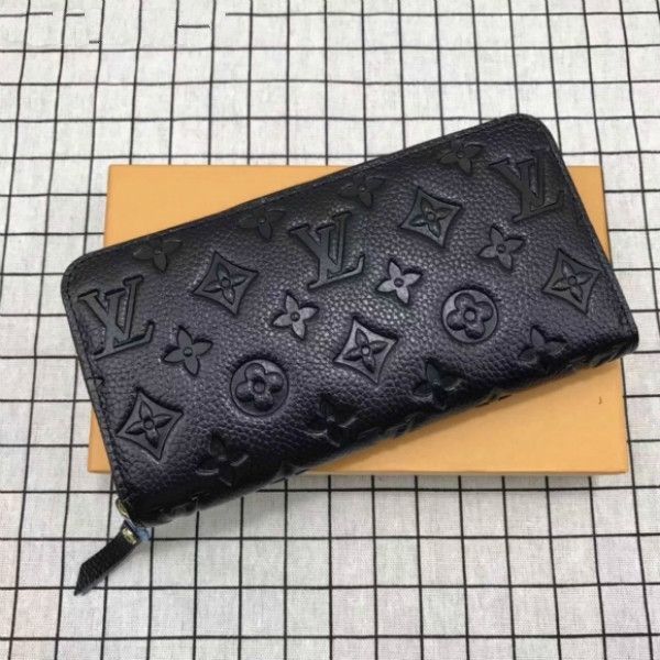 

fashion men women clutch genuine leather wallet with box 60015 60017, Red;black