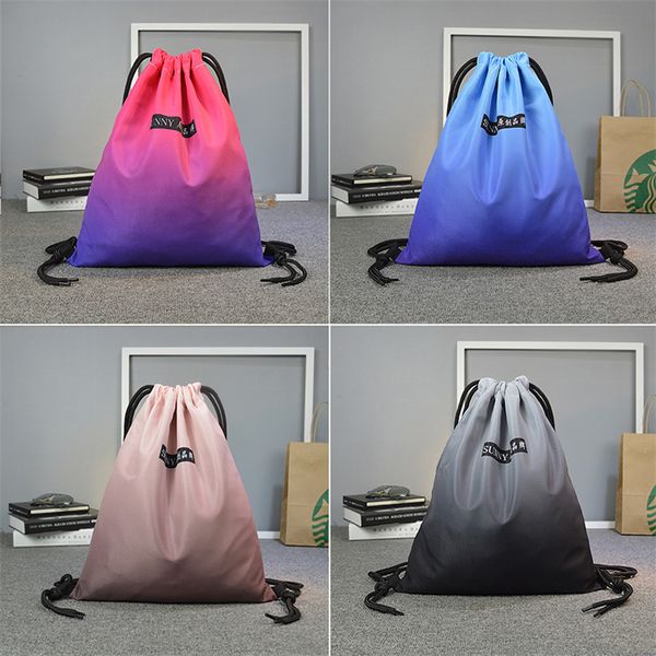 

size 40 * 33 waterproof nylon outdoor running bag drawstring fabric bags with multicolor easy carry for youth for camping