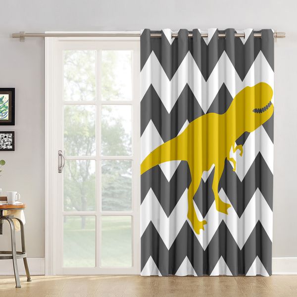 

cartoon dinosaur floral fabric kids window treatment hardware sets curtain