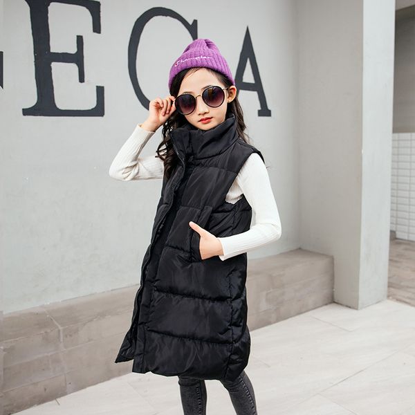 

мода дети жилет 2019 осень и зима детская верхняя одежда корейских девушек сгущает жилет теплые жилеты для девочек одежда, Blue