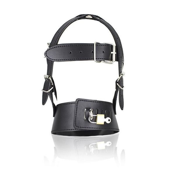 

leather harness high hood pu head quality riding #r52 gimp mask lockable fancy fxhpx