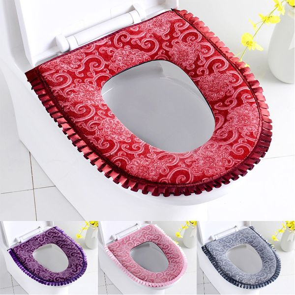 

comfortable soft bathroom toilet seat closestool washable warmer mat cover cushion home decor toilet seat covers