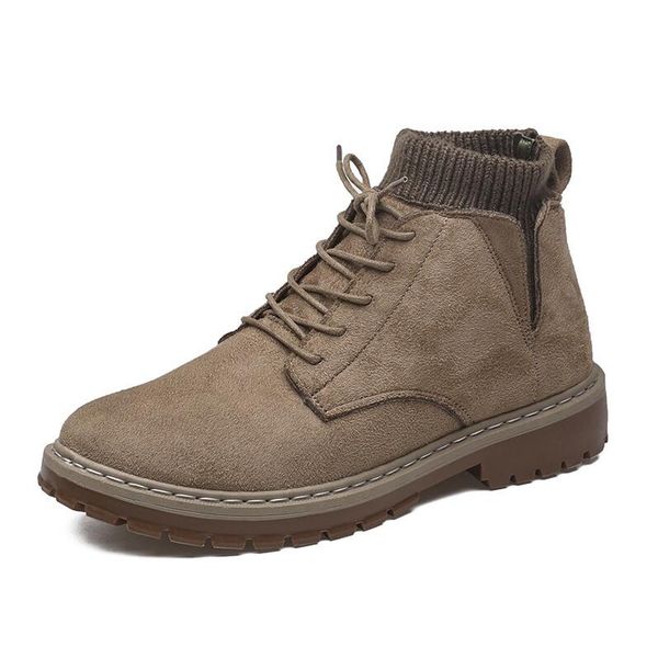 

2019 winter mens martin boots british style casual ankle boots black khaki brown grey color mens trainer boots