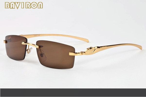 

с коробкой ретро без оправы модные дизайнерские солнцезащитные очки старинные металлические золотые очки из рога буйвола оправы для очков му, White;black