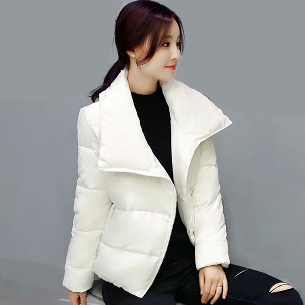 

fashion white color women winter cotton coats 2019 new collection ladies loose wadded padded outwear female warm clothing, Tan;black