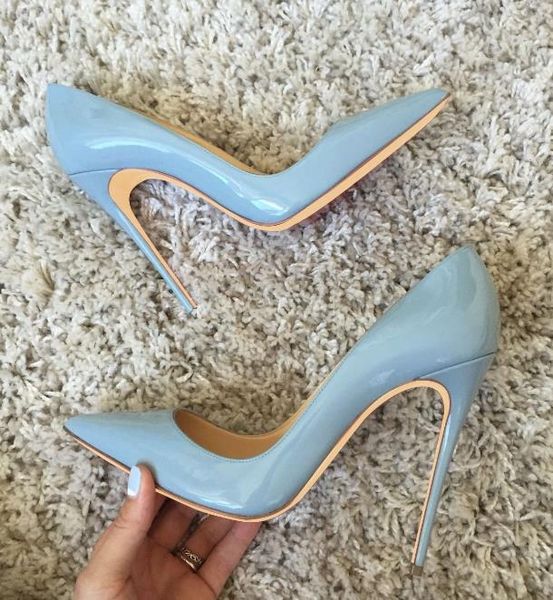 

plus size 33 to 42 to 46 multi colors purple sheepskin red bottom patent leather pointed stiletto heels luxury women designer shoes, Black