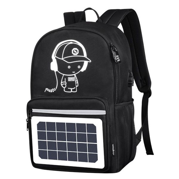 

solar bag nightlight backpack schoolbags large capacity travel backpack male backpack women shoulder bag college student school bags