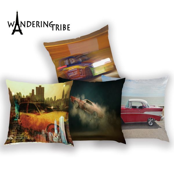 

interesting competition cushion cover racing car pillowcases decorative pillows road race covers for car rod pattern cojin