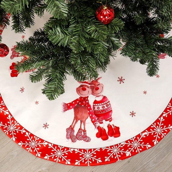 

2019 120cm skirt under the tree christmas bottom dress decorative mat skirt christmas tree plush carpet
