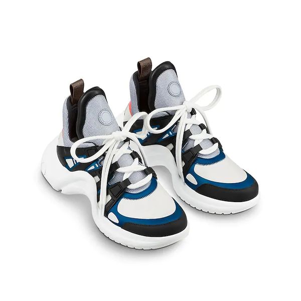 

2019 new fashion luxury archlight blue white grey trainer sneaker ladies womens designer sneakers leather flat casual dress shoes men women, Black