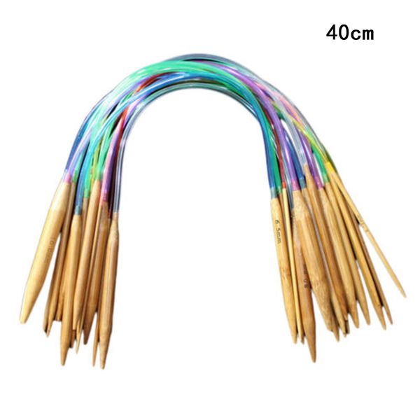 

круговые бамбуковые вязальные спицы комплект с цветной трубкой 2.0 мм-10.0 мм 40см-120см, Black