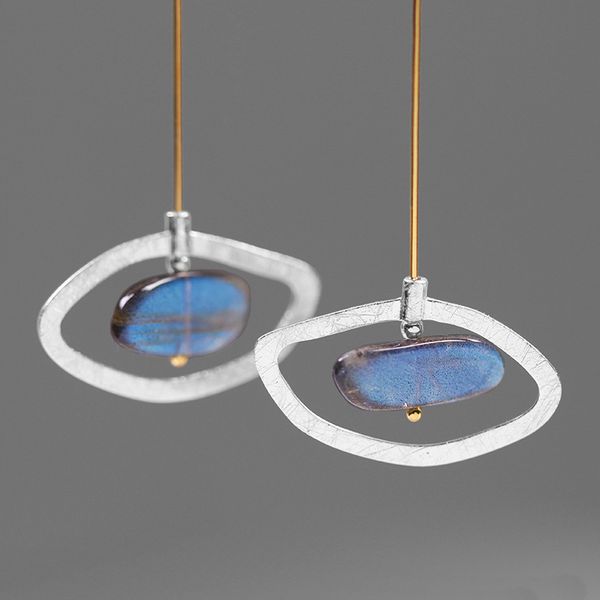 

inature 925 sterling silver blue labradorite personality eye drop earrings for women fashion jewelry