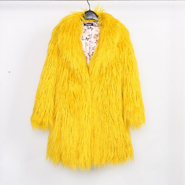 

women faux wool fur coat n61, Black