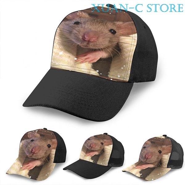 

rats basketball cap men women fashion all over print black hat, Blue;gray