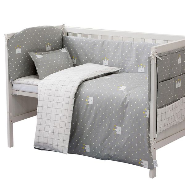 

6/9pcs crown infant room decor baby bedclothes baby bed protection toddler bedding set ropa de cuna kids bedroom 120*60/120*70cm