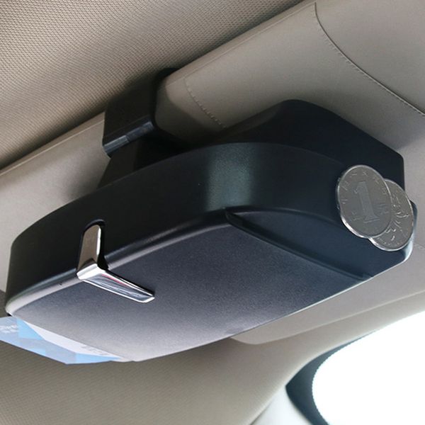 

multifunction car sun visor car sunglasses box magnetic setting for vehicle coin card clip auto sunglasses holder case