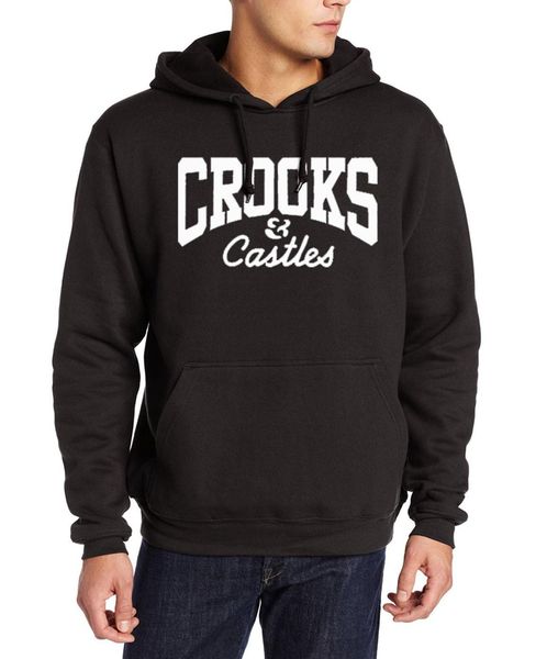 

мужские крукс hoodie осень зима напечатанная письмом с длинным рукавом фуфайки повседневная ребристые спортивная черный белый красный letter, Black