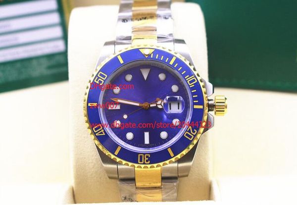 

wristwatches automatic 116613lb 40mm two tone blue ceramic bezel dial luminous mens men's watch watches original box file, Slivery;brown