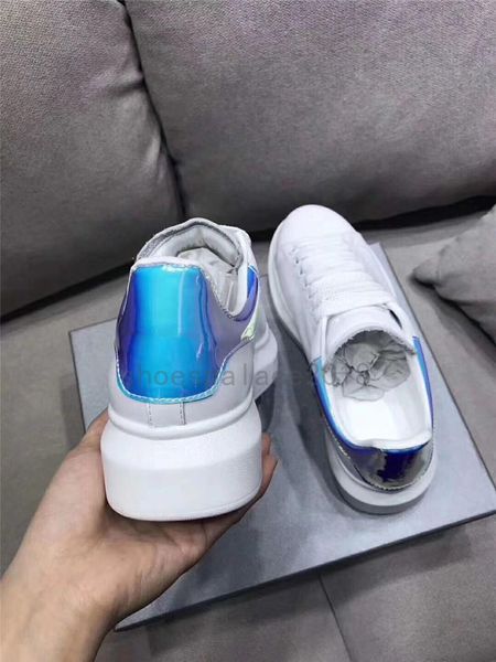 

new arrivals colorful reflection mens casual shoes platform fashion luxury designer women sneakers leather vintage trainer shoes espadrilles, Black